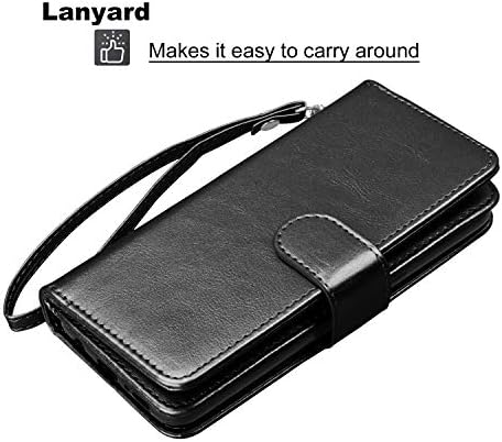 Tinysaturn iPhone X torbica za novčanik, iPhone Xs torbica za Novčanik PU kožni novčanik Magnetic Flip Kickstand zaštitni sa držačem za kartice [narukvica] poklopac odvojiva futrola za iPhone Xs / X 5.8 inča-Crna