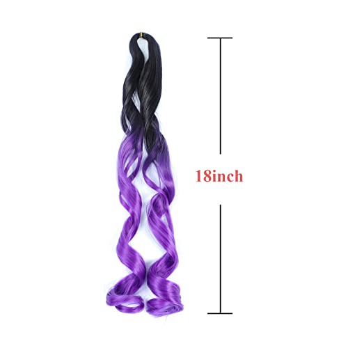 Dmovinse Ombre Francuska kovrčava pletenica kosa 18 inča prethodno rastegnuta Heklana kosa 6Packs Bouncy Curls labave pletenice sintetički