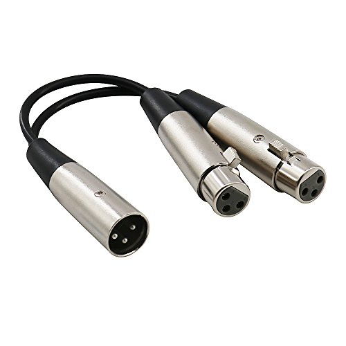 Yeung Qee XLR kabl za razdvajanje 1 ft, 3-pinski XLR muški na dvostruki XLR ženski Mic kombinator Y kabl balansiranog mikrofonskog adaptera za adapter