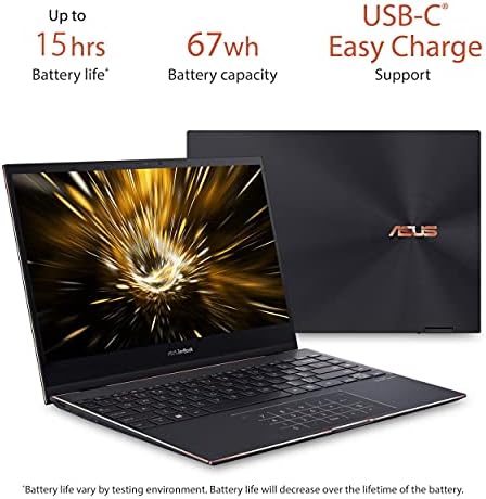Asus ZenBook Flip s Ultra Slim Laptop, 13.3 4K UHD OLED ekran osetljiv na dodir jezgro i7-1165G7 CPU, 16GB RAM, 1TB SSD, Thunderbolt 4, TPM, Windows 10 Pro, žad Crna, Ux371ea-XH77T