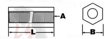 100pcs m3 x 6 mm najlonski šesterokutni stup matica začućen je distanca bijela