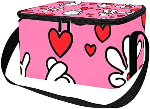 DEYYA nepropusna kutija za ručak, izolovana Bento kutija za muškarce i žene za odrasle, kanta za ručak za višekratnu upotrebu sa naramenicom Love Heart