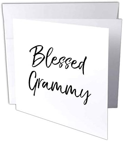 3drose Blažena Grammy kurzivna lepršava slova zahvalna baka porodična ljubav - čestitka, 6 x 6 inča