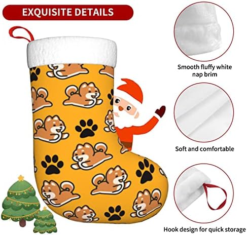 Austenstern Božićne čarape Shiba Inu Puppy pokloni Dvostrani kamin Viseći čarape