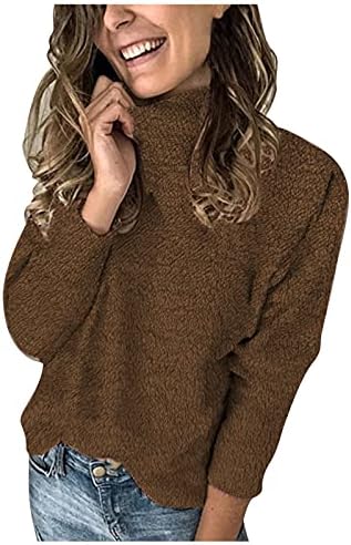 Lagani džemperi za žene Ležerne prilike runa Turtleneck Duks za pulover Zimski topli dugi rukav Labavi skakač