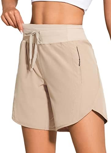 Zuty 7 Atletske kratke hlače visoke struk za žene koje rade vježbanje dugih kratkih kratkih hlača sa 3 džepova sa zatvaračem