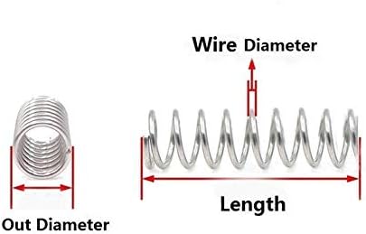 Opružni opružni pritisak opruga Spring 304 Nehrđajući čelik Nekorozivna napetost Spring Wire 0. 7mm Vanjski dia 7mm Dužina 10-50 mm