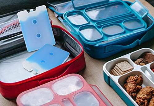 Coho 16oz Ice paket za torbe za ručak, korpe za piknik, hladnjake i još mnogo toga, bez BPA, za višekratnu upotrebu i dugotrajan, tanak i lagan, Set od 4 komada