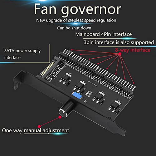 SinLoon PC 8 kanala Fan Hub dugme za hlađenje ventilator brzina kontroler za CPU Case HDD VGA PWM fan PCI nosač 12v ventilator kontrola-SATA