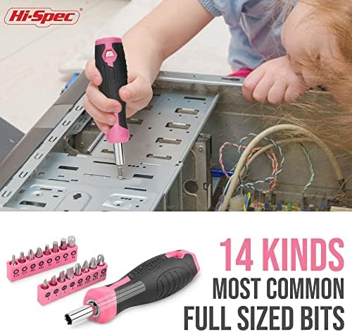 Hi-Spec 42pc Pink Kućni DIY Komplet alata za žene. Mala kutija za alat Set startera osnovnih ženskih alata za dom & ured