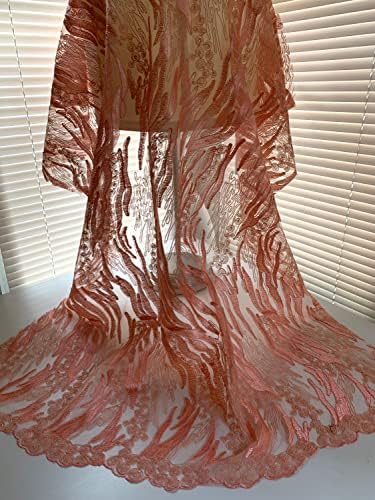 Katelyn Peach Vines and Swirls vez sa kablom na mrežastoj tkanini pored dvorišta - 10045