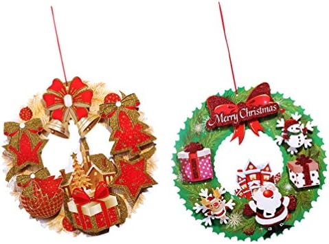 AMOSFUN Božić viseći vijenac Ornament Xmas Papir Garland Weathet Dekoracija za božićne zidne znakove vrata Favori
