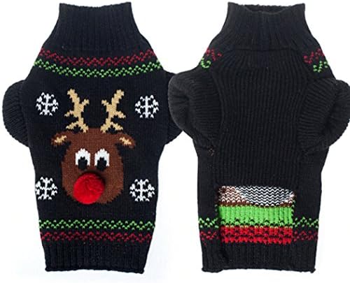 Xiaoyu džemper za pse za kućne ljubimce za pse božićni jeleni, crni, xs