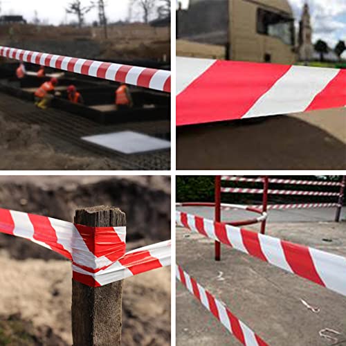 Vicmore Crvena bela barikadna traka s kasetom 3-inča sa 300 metara bez ljepljive sigurnosne upozorenje Građevinska barijerna traka