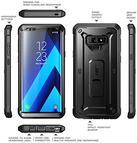 Supcase Unicorn Beetle Pro Series Telefon za telefon za Samsung Galaxy Note 9, futrola s ugrađenim zaslonom u ugrađenom zaslonu za