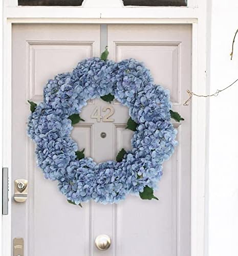 24 Plavi hidrongejski vijenac - zapanjujući umjetni cvjetni dekor za ulazne vrata, živopisne i životne cvjeta za sve sezone i proslave