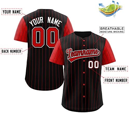 Prilagođeni Bejzbol dres sa prugama za muškarce i žene za djecu, majice na dugmad personalizirani Logo imena tima
