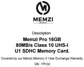 MEMZI PRO 16GB Klasa 10 80MB/s SDHC memorijska kartica za Panasonic Lumix DMC-FZ72, DMC-FZ72EB-K, DMC-FZ70, DMC-FZ62, DMC-FT30, DMC-FT30EG,