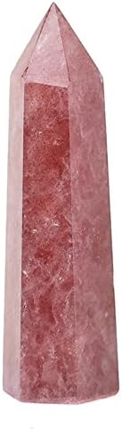Prirodna kristalna tačka jagoda kristalni iscjeljujući kamen Obelisk kvarcni štap tornja za kućni dekor energetski kamen Exorcise zli duhovi Poludrako kameni kameni jade (boja: jagoda kristal, veličina