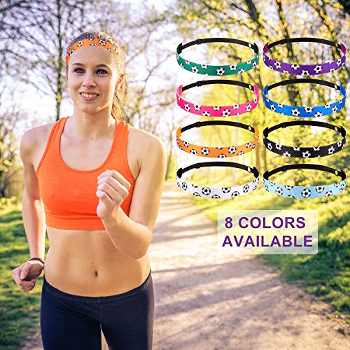 SATINIOR 8 Pack Soccer Hair Accessories Football Hairband Sport Elastic Headband for Girl