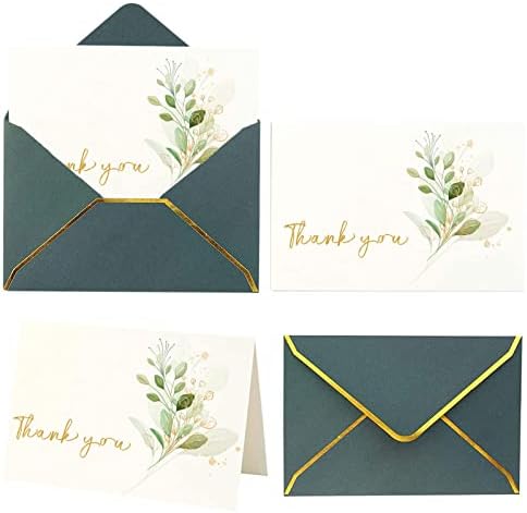 Pozdrav Rođendan Kartice Novi Hot Gold Band Koverti, Hvala Kartica Akvarel Zahvalnosti Poruku Kartica Prazne Kartice I Koverte Bulk