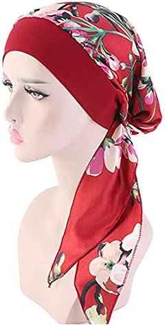 Ženska Hemo kapa s kapuljačom s rastezljivim printom cvijeća Turban šešir labava udobna pokrivala za glavu duge kose Vintage Slouchy Beanies za žene