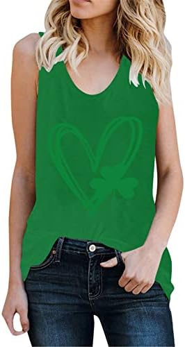 Fandream 2023 Dan Svetog Patrika Top zelene široke majice bez rukava Sroop vrat radne pomoćne teretane za žene