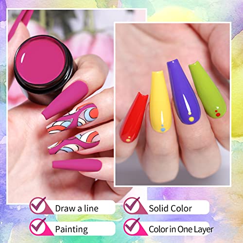 Rođen prilično Slikarski Set Gel lakova komplet Gel Boja-komplet Gel lakova za nokte 12 boja set Gel lakova sa 3 kom Painting Drawing četkica za nokte olovka za Nail Art dizajn & amp; Salon za nokte