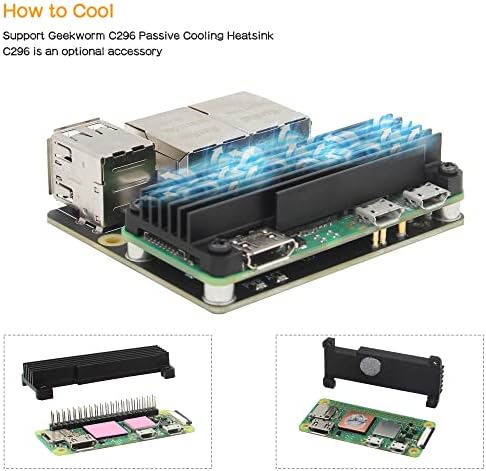 Geekworm Raspberry PI nula 2 W mekani ruter Dual 100m Ethernet ekspanzijski pločak X305 & USB čvorište za maline PI nula 2W / nula w