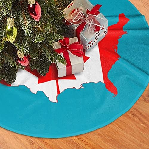 Suknja za božićnu drvcu, 30-48 inča SAD Karta Kanadska zastava Prostirka za božićne ukrase Ukrasi za odmor