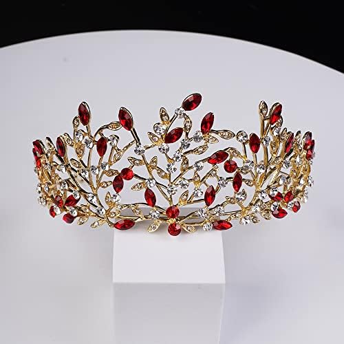 Wekicici vještački dijamant vjenčana kruna Kristalna princeza Crown Pageant Tiara Rođendanska zabava Prom Queen crown traka za glavu za žene