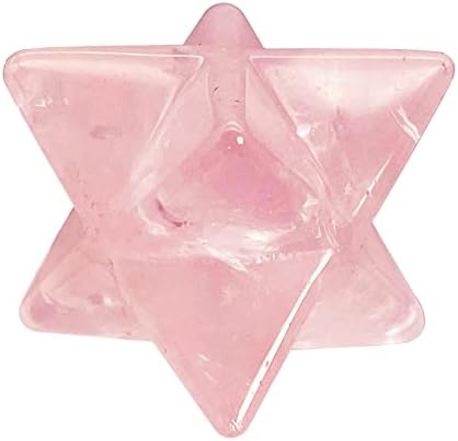 FavoriAmulet 1 inčni ružin kvarc merkaba zvijezda, ljekoviti kristalno rezbarenje Geometrijsko osmoslovnu svetu zvijezdu za božansku meditaciju duhovne pozitivne energetske terapije