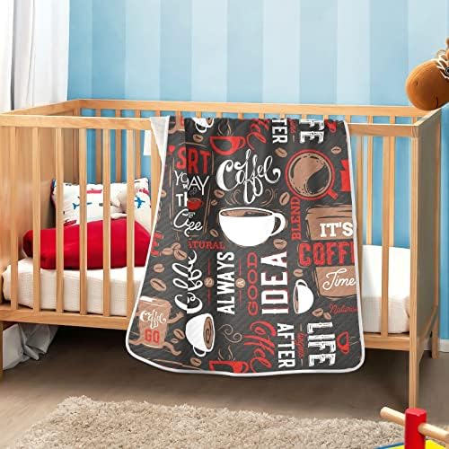 Swaddle pokrivač dizajnu kafe pamučna pokrivačica za dojenčad, primanje pokrivača, lagana mekana prekrivačica za krevetić, kolica, raketa, crne