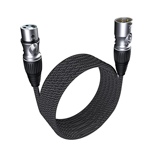 GeoHN.G XLR mikrofonski kabl 26ft / 8M, 3-pinski kabl za balansirane mikrofone za teške uslove rada XLR muški i ženski najlonski pleteni