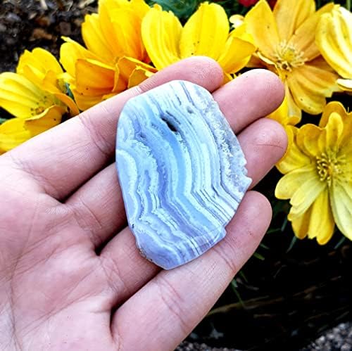 Plava čipka - prirodni kristalni metafizički zacjeljivanje dragulje polirane ploče - duhovni čakra uzorak - komad # 1 - simbol slobode i spokojstva