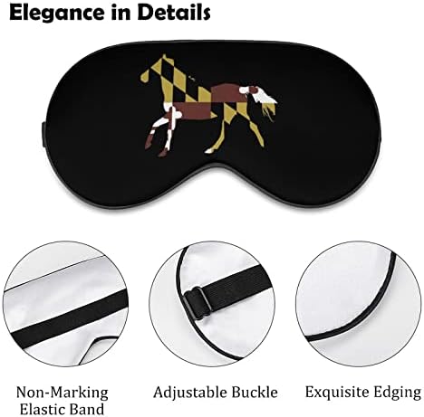 Maryland Flag konja Mekana maska ​​za oči Poklopac efektivno sjenčanje slijepo-očiju Udobna maska ​​za spavanje s elastičnim podesivim