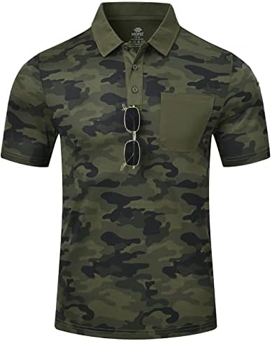 Mofini Muški Camo Polo Golf Majica Pješačenje Suho Fit Short rukavi T-majice Pique Collared Polo Jerseyy