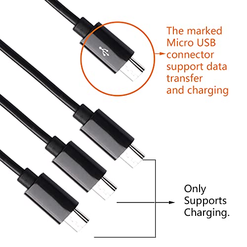 Cerrxian 0,5m 4 u 1 Multi Micro USB punjenje Y kabl, USB 2.0 A muški do 4 mikro USB mužjaka Sjetličat i kabel za punjenje