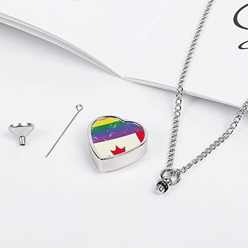 Grunge Gay LGBT zastava sa kanadskom zastavom pet Memorijalna urna Privjesak Ogrlica za uspomenu kremiranje nakit za pepeo mačke psa