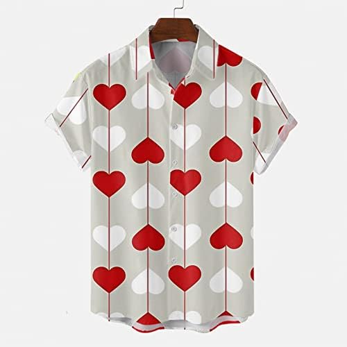 Wocachi Valentinovo košulje za muške proljeće i ljetne majice s jednim grudima Ležerne prilike