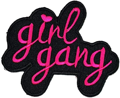 Kleenplus 2kom. Pink girl Gang vezeno gvožđe na šiju na značku za farmerke jakne šeširi ruksaci majice naljepnica slogan Word Appliques