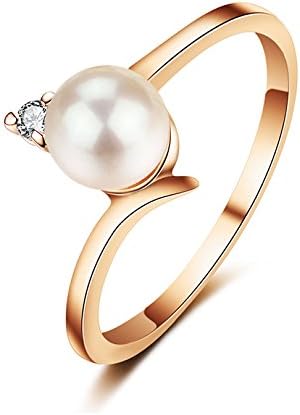 JewelryPalace stvorio biserne vjenčane prstenje za žene nakit sa AAA kubni cirkonij ruža zlatna boja kristalni zaručnički prstenovi ženski Anel
