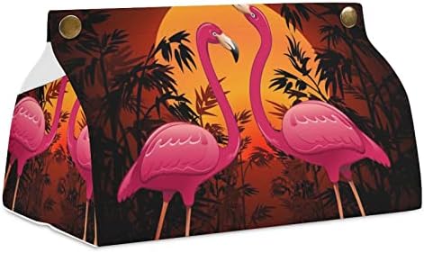 Pink Flamingo kutija za tkivo PU PU kožna držač za salveta za komodni stol Countertop Home uredski automobil