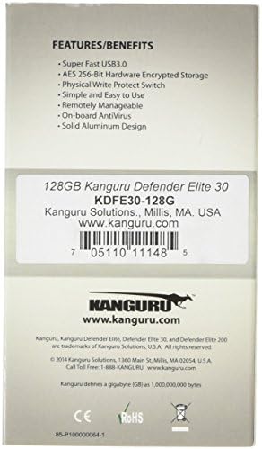 Kanguru Defender Elite30, hardver šifriran, siguran, superspeed USB 3.0 fleš uređaj, 128g
