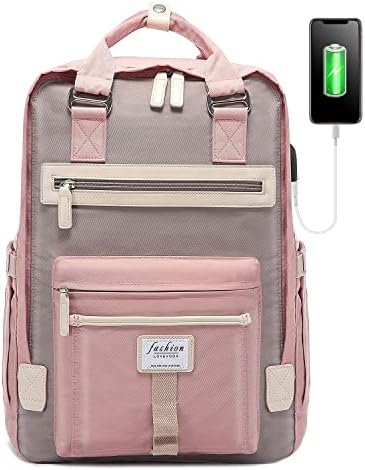 Lovevook ruksak za žene vodootporni ruksak ruksak Slatki ruksak ruksak za računare s USB punjenjem 15,6 inča, ljubičasta