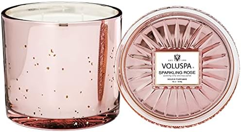 Voluspa pjenušava roza svijeća | Grande Maison 3 Wick Glass | 36 oz. | 100-satno vrijeme sagorijevanja | kokosov vosak i prirodni