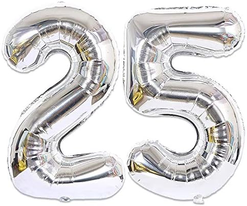 40 inčni gigant 25 Broj baloni Jumbo srebrni Broj baloni folija helijum Baloni za Festival rođendan godišnjica zalihe Home Office dekoracije-srebro 25