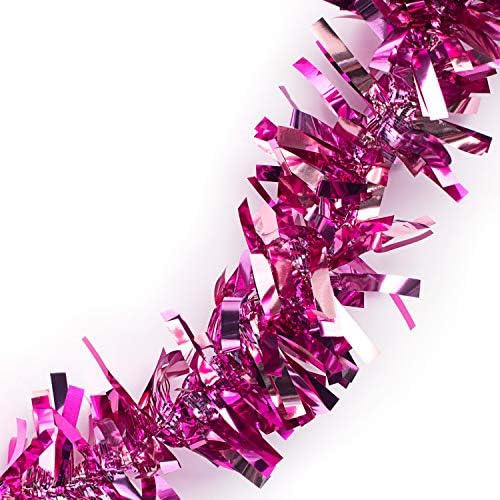 Trobojni metalni vilični vijlni vijenac, ružičaste tonove - 4 inča širine x 25 stopa dugačak