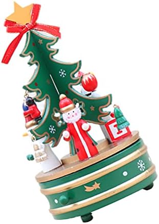 Soimis 1pc Božićne drvene rotirajuće muzičke kutije za kućni dekor desktop dekora