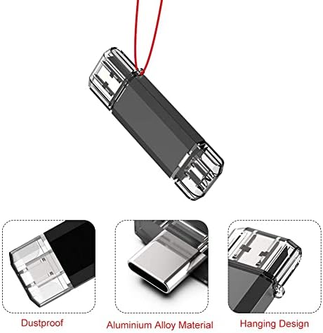 Vansuny 2 Pack 128GB USB C Flash Drive 2 u 1 OTG USB 3.0 + USB C Memory Stick sa ključem Dvostruki tip C USB palac Pogon Photo Stick